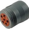 Socket, 6 pole, straight, gray, HD16-6-12S