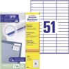 Avery-Zweckform 3420 Universal Labels White 70x16.9mm 5100 Labels 100 Sheets A4