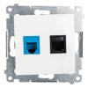 Simon 54 Gniazdo teleinformatyczne RJ45 kat.5e + RJ12 białe D5T.01/11