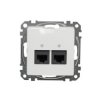 SEDNA DESIGN & ELEMENTS Gniazdo komputerowe 2xRJ45 kat.5e UTP białe SDD111452 SCHNEIDER ELECTRIC