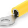 Insulated ring cable lug, 2.62-6.64 mm², AWG 12 to 10, 6.35 mm, M6, yellow, 160294