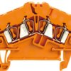 Through terminal block, spring balancer connection, 0.5-2.5 mm², 4 pole, 24 A, 8 kV, orange, 1706080000