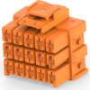 Plug housing, 15 pole, pitch 6 mm, straight, orange, 8-2232357-7