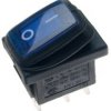 Przełącznik hermetyczny KCD3B-12VDC 20A;podśw.niebieski;4.8mm;ON-OFF