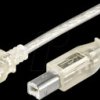 68606 USB 2.0 Hi-Speed cable, A-connector > B-connector 1 m transparen