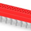 Socket header, 20 pole, pitch 1.27 mm, straight, red, 2-338068-0