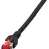 Patch cable, RJ45 plug, straight to RJ45 plug, straight, Cat 6, S/FTP, LSZH, 0.15 m, black, K5515.0,15