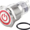 TRU COMPONENTS TC-7494524 Przełącznik wciskany, wandaloodporny TC-LAS1-AGQ-11ZET/R/12V/S, 19 mm, 250 V/AC, 3 A, 1 szt.
