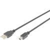 Digitus AK-300108-010-S USB 2.0 A to Mini-B Cable 1m Black with OTG Function