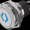 Vandal-proof pushbutton, silver, illuminated  (green), mounting Ø 22 mm, IP65/IP67, 82-6151.1A24.B006