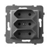 ARIA Gniazdo potrójne EURO szary mat GP-3U/m/70 OSPEL