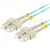 Patchcord światłowodowy MM SC/UPC-SC/UPC duplex 3mm OM3 bezhalogenowy LSOH aqua 1m LANBERG