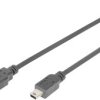 Digitus Kabel USB USB 2.0 Złącze męskie USB-A, Złącze męskie USB Mini-B 1.00 m czarny z funkcją OTG AK-300108-010-S