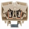 4 wire mini through terminal, spring-clamp connection, 0.5-2.5 mm², 1 pole, 23 A, light gray, 264-220