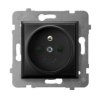 ARIA Gniazdo pojedyncze z uziemieniem z przesłonami torów prądowych czarny metalik GP-1UZP/m/33 OSPEL