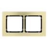DECO Ramka uniwersalna podwójna - aluminium szczotkowane (ramka: kolor mosiężny spód: czarny) 8-12-DRA-2
