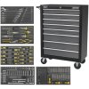 Sealey AP35TBCOMBO3 Rollcab 8 Drawer Ball Bearing Slides Blk/Grey +302pc ToolKit