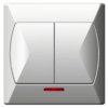 AKCENT Wyłącznik podwójny świecznikowy podświetlany biały ŁP-2AS/00 OSPEL
