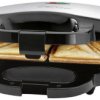 Sandwich Toster powłoka nieprzywierająca Clatronic Clatronic ST 3778 - Sandwichmaker - 750 W - Black/Stainless