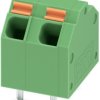 PCB terminal, 2 pole, pitch 5.08 mm, AWG 24-16, 9 A, spring-clamp connection, green, 1751163