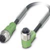 Kabel do czujników/elementów wykonawczych Phoenix Contact SAC-4P-M12MS/5,0-PUR/M12FR 1696400, złącze żeńskie M12, kątowe