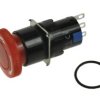 Przełącznik; bezpieczeństwa; przyciskowy; LAS1-AY-11TSR; ON-ON; grzybkowy; odkręcany; 1 tor; czerwony; bez podświetlenia; bistab