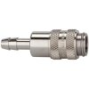 Quick-release coupling, L 46 mm, 35 bar, brass, nickel-plated, for hose, 107168