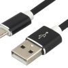 Kabel USB-A do micro USB 1.0m QC3.0 silikonowy czarny 2.4A
