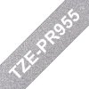 Brother TZEPR955 Brother TZE-PR955 label-making tape White on silver