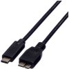 Kabel ROLINE USB 3.2 Gen 1, C-Micro B, ST/ST, czarny, 1 m