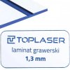 Laminat grawerski 1,3mm biało/niebieski 818 formatka 300x150 mm 30x15 cm do obróbki laserowej