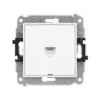 MINI Mechanizm gniazda komputerowego pojedynczego 1xRJ45, kat. 5e, 8-stykowy, bez pola opisowego biały mat 25MGKBO-1 KARLIK