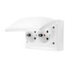 SIMON AQUACLICK Gniazdo podwójne z uziemieniem SCHUKO klapka w kolorze zaciski śrubowe IP44 biały ACGSZ2/11 KONTAKT SIMON