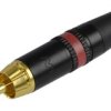 Rean Wtyk Rca Cinch Na Kabel Do 6,1Mm Pozłacany Czarno-Czerwony Nys373-2