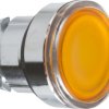 Pushbutton, illuminable, groping, waistband round, orange, front ring silver, mounting Ø 22 mm, ZB4BW353