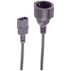 Power cord, Europe, C14-plug, straight on schuko socket, straight, H05VV-F3G1.0 mm², black, 2 m, BS09-07035