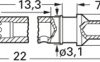 1.5 mm jack, solder connection, 0.5 mm², 41.6011