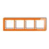 DECO Ramka poczwórna - efekt szkła (ramka: pomarańczowa spód: biały) pomarańczowy 13-0-DRS-4