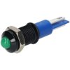 R-TECH 656971 Panel Indicator 8mm Domed 12V Grn Black Plated Brass