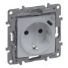 NILOE SELECTION Gniazdo pojedyncze z uziemieniem płaskie + USB typ C w plakietce aluminium 762196 LEGRAND