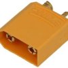 Wtyk; zasilające DC; A-XT90-M; 2 tory; proste; żółty; lutowany; 90A; 500V; poliamid (PA)