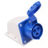 Blue 16A 230V 2P+E Industrial Surface Mount Socket IP44