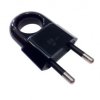 Wtyczka płaska z uchwytem b/u Euro 10A/250V czarna D.3104C