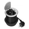 Gniazdo meblowe Ø6cm wpuszczane w blat z pokrywką, ładowarką USB i przewodem 1,9m, 1x2P+Z (French), 1xUSB (typ C P,OR-GM-9040/G
