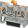 Knife disconnect terminal, push-in connection, 0.34-4.0 mm², 2 pole, 20 A, 6 kV, gray, 3270079