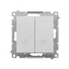 SIMON 55 Wyłącznik schodowy podwójny z podświetleniem bez piktogramu szybkozłącza aluminium mat TW6/2L2.01/X/143 KONTAKT SIMON