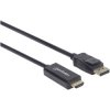 Manhattan 153188 DisplayPort HDMI Adapter cable black 3m plug HDMI-A plug