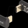 60056 USB 4.0 adapter, C male to C female, angled, black