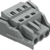 Socket header, 3 pole, pitch 5 mm, angled, gray, 231-103/037-000