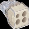 773-124 Junction box connector, 2.5 mm², 4 conductors, grey, transparent